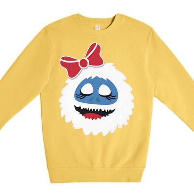 Abominable Snowman Face Costume Adults Christmas Premium Crewneck Sweatshirt