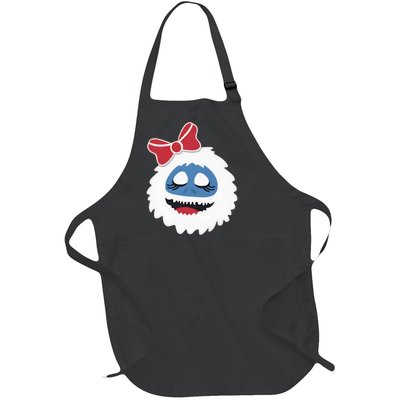 Abominable Snowman Face Costume Adults Christmas Full-Length Apron With Pockets