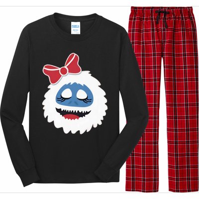 Abominable Snowman Face Costume Adults Christmas Long Sleeve Pajama Set