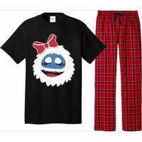 Abominable Snowman Face Costume Adults Christmas Pajama Set