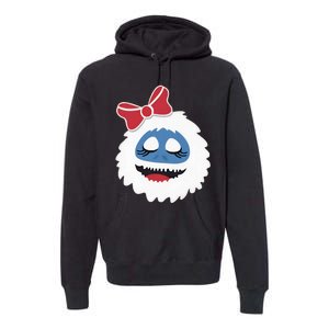 Abominable Snowman Face Costume Adults Christmas Premium Hoodie