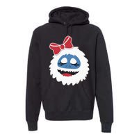 Abominable Snowman Face Costume Adults Christmas Premium Hoodie