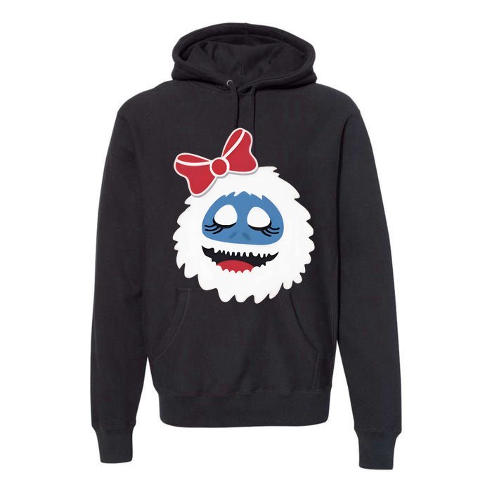 Abominable Snowman Face Costume Adults Christmas Premium Hoodie