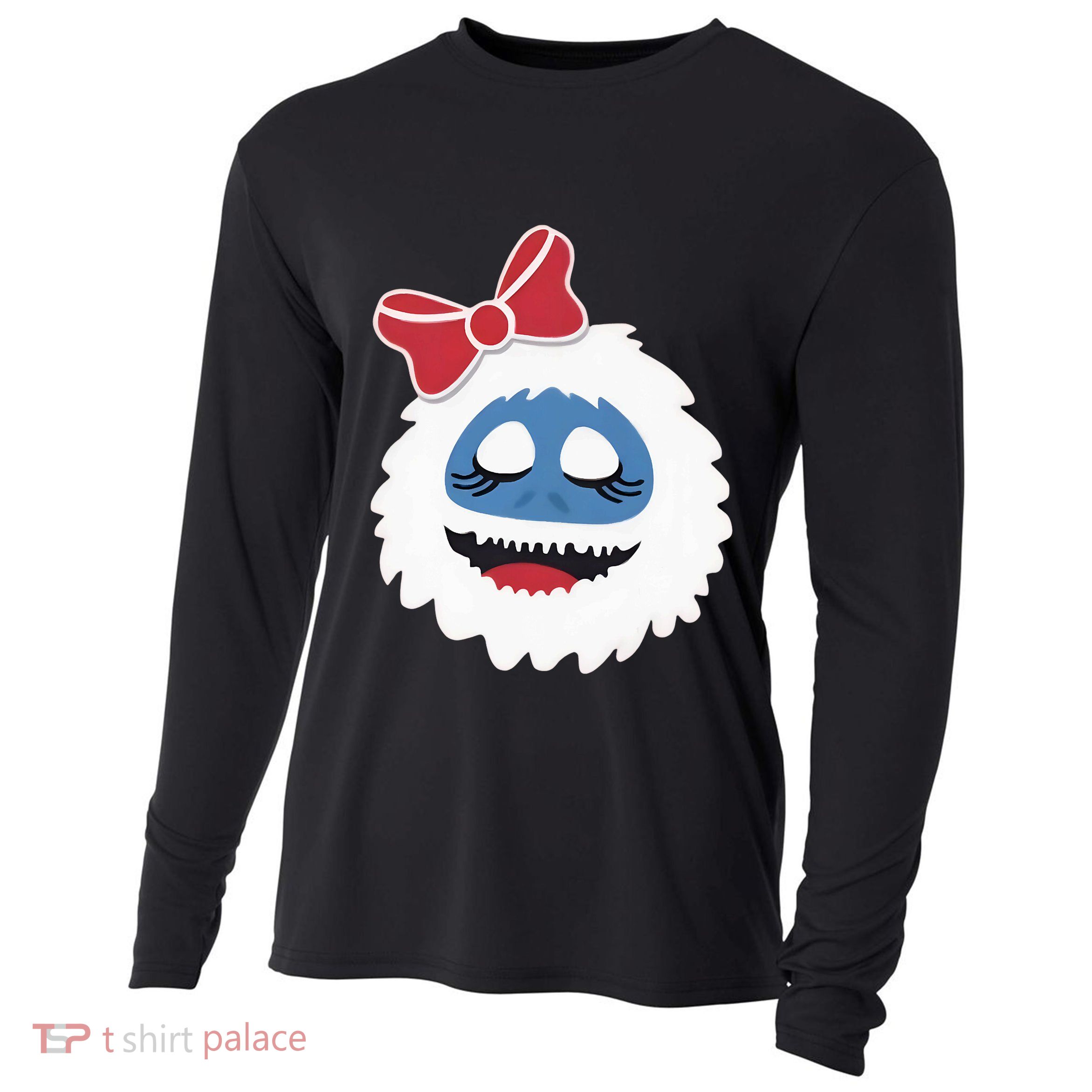 Abominable Snowman Face Costume Adults Christmas Cooling Performance Long Sleeve Crew