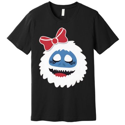 Abominable Snowman Face Costume Adults Christmas Premium T-Shirt