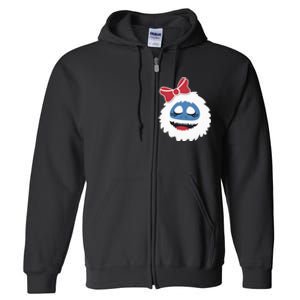 Abominable Snowman Face Costume Adults Christmas Full Zip Hoodie