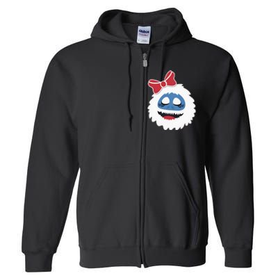 Abominable Snowman Face Costume Adults Christmas Full Zip Hoodie