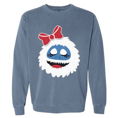 Abominable Snowman Face Costume Adults Christmas Garment-Dyed Sweatshirt