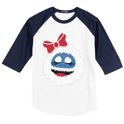 Abominable Snowman Face Costume Adults Christmas Baseball Sleeve Shirt