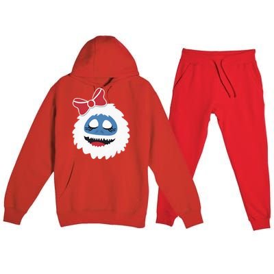 Abominable Snowman Face Costume Adults Christmas Premium Hooded Sweatsuit Set