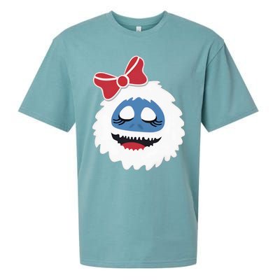 Abominable Snowman Face Costume Adults Christmas Sueded Cloud Jersey T-Shirt