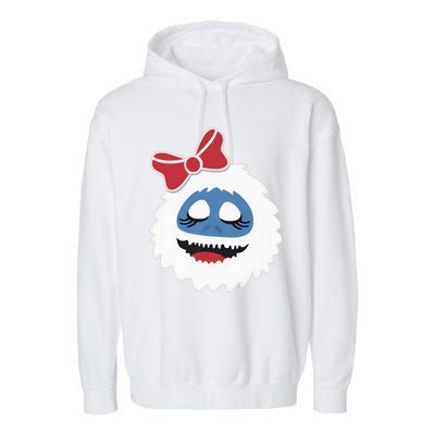 Abominable Snowman Face Costume Adults Christmas Garment-Dyed Fleece Hoodie