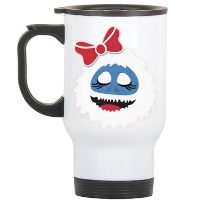 Abominable Snowman Face Costume Adults Christmas Stainless Steel Travel Mug