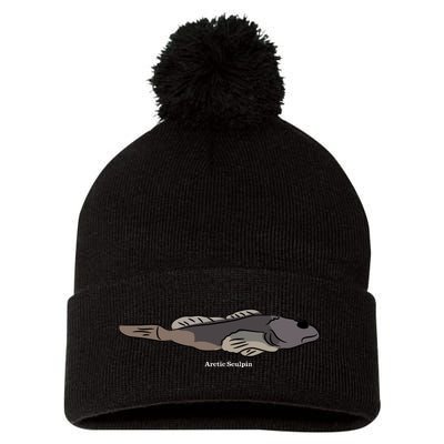 Arctic Sculpin Freshwater Fish Pom Pom 12in Knit Beanie