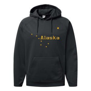 Alaska State Flag Astrology Big Dipper Polaris Performance Fleece Hoodie