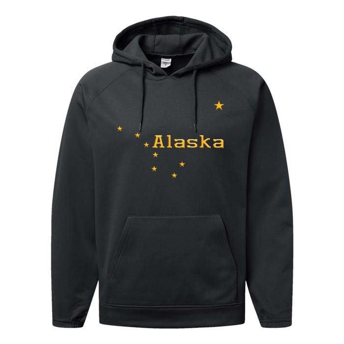 Alaska State Flag Astrology Big Dipper Polaris Performance Fleece Hoodie