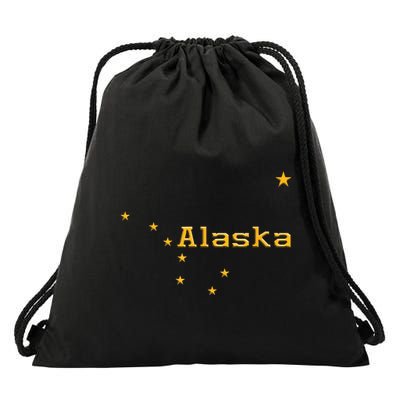 Alaska State Flag Astrology Big Dipper Polaris Drawstring Bag