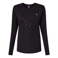 Alaska State Flag Shirts Stars Astrology Big Dipper Womens Cotton Relaxed Long Sleeve T-Shirt