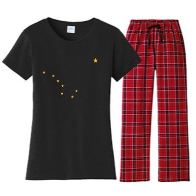 Alaska State Flag Shirts Stars Astrology Big Dipper Women's Flannel Pajama Set