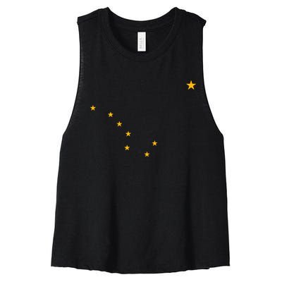 Alaska State Flag Shirts Stars Astrology Big Dipper Women's Racerback Cropped Tank