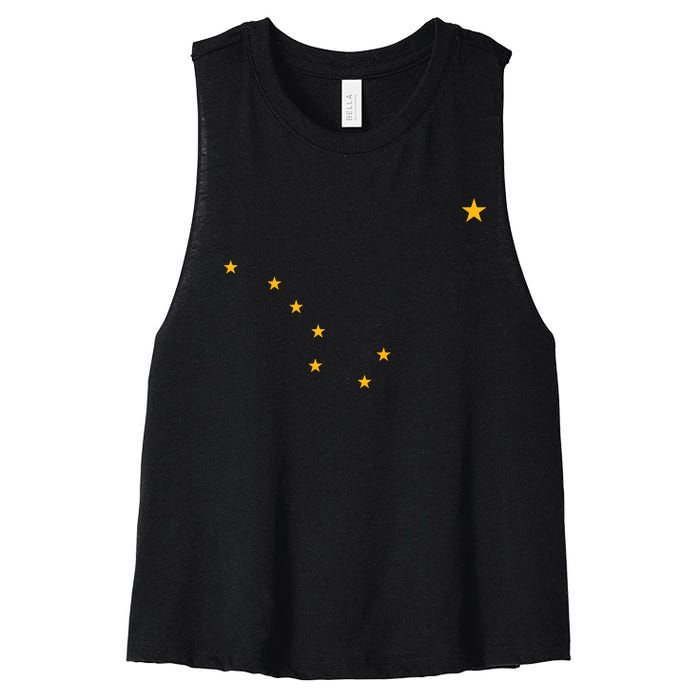 Alaska State Flag Shirts Stars Astrology Big Dipper Women's Racerback Cropped Tank