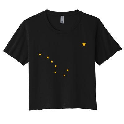 Alaska State Flag Shirts Stars Astrology Big Dipper Women's Crop Top Tee