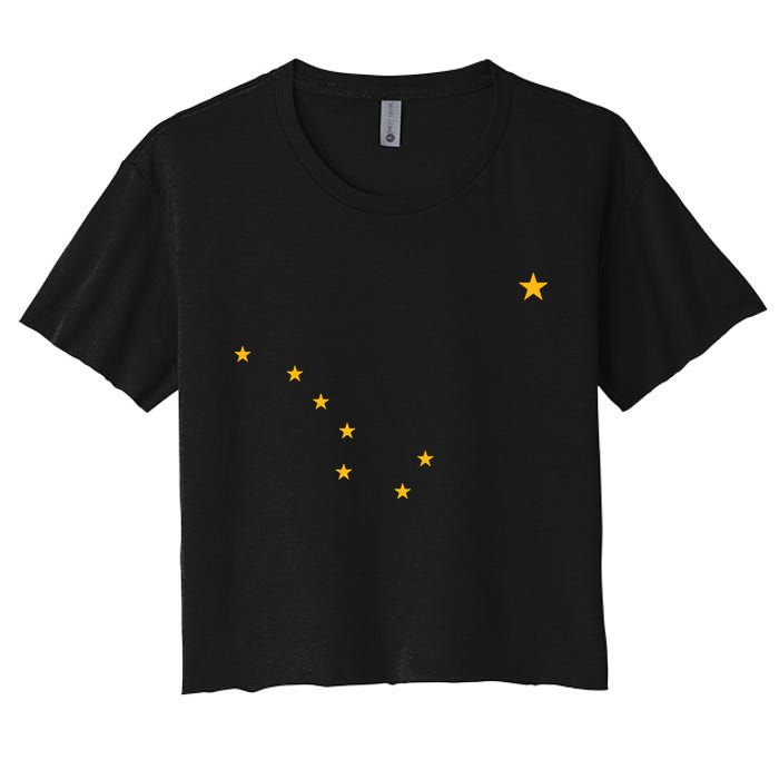 Alaska State Flag Shirts Stars Astrology Big Dipper Women's Crop Top Tee