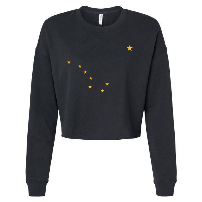 Alaska State Flag Shirts Stars Astrology Big Dipper Cropped Pullover Crew