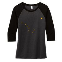 Alaska State Flag Shirts Stars Astrology Big Dipper Women's Tri-Blend 3/4-Sleeve Raglan Shirt