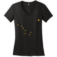 Alaska State Flag Shirts Stars Astrology Big Dipper Women's V-Neck T-Shirt