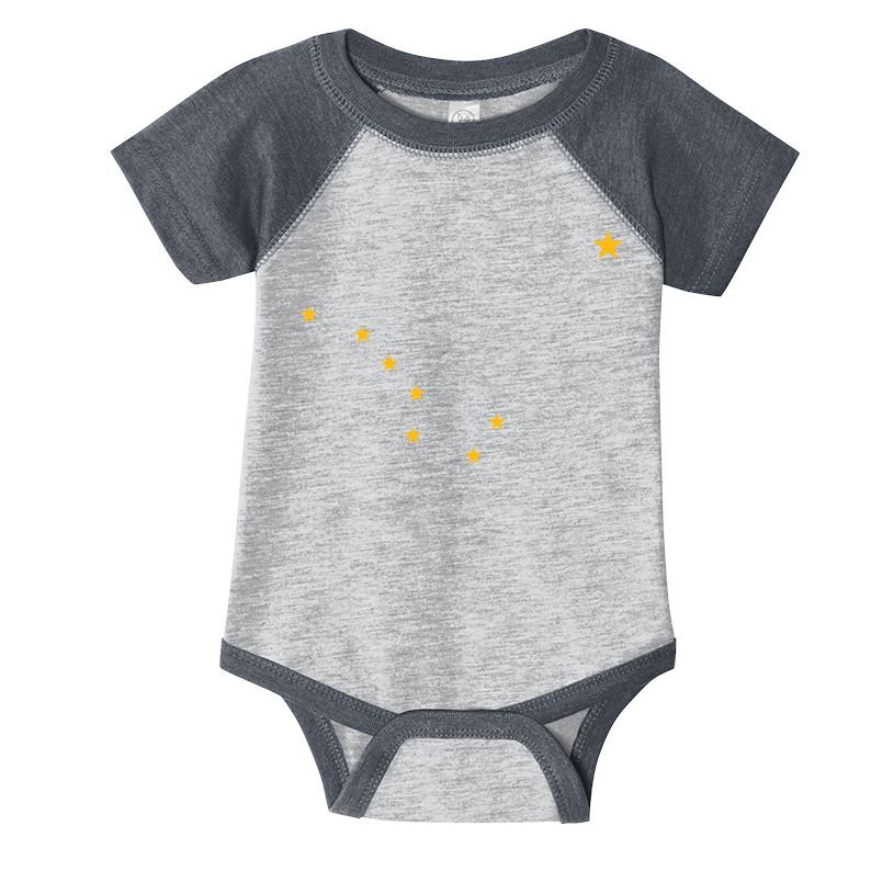 Alaska State Flag Shirts Stars Astrology Big Dipper Infant Baby Jersey Bodysuit