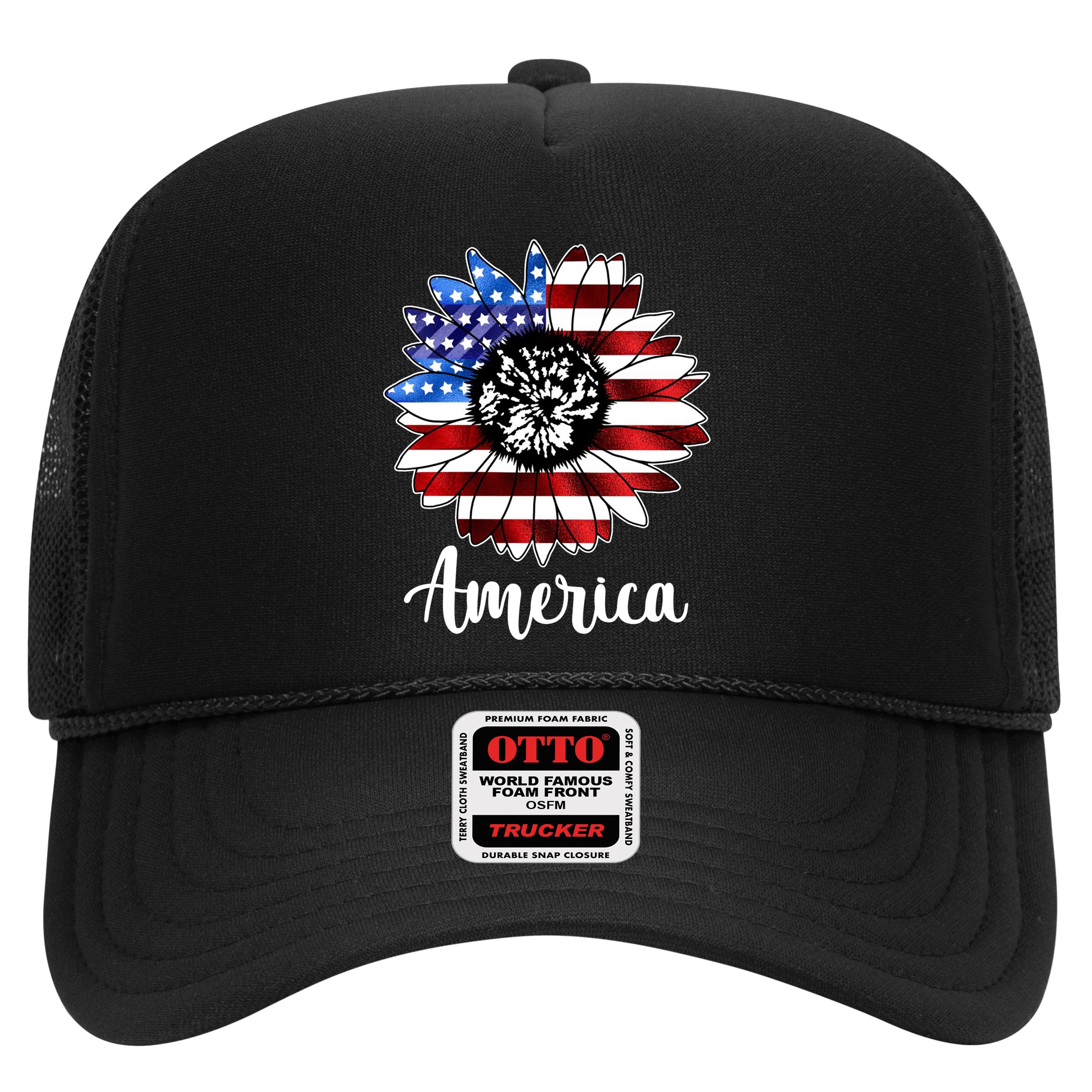 America Sunflower Flag 4th July Hat