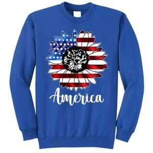 America Sunflower Flag 4th July Sweatshirt