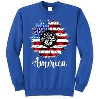 America Sunflower Flag 4th July Sweatshirt