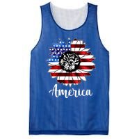 America Sunflower Flag 4th July Mesh Reversible Basketball Jersey Tank