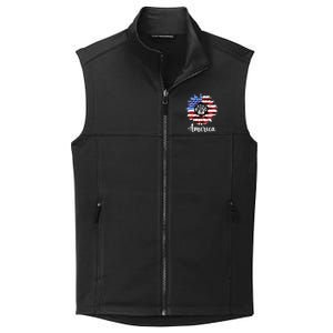 America Sunflower Flag 4th July Collective Smooth Fleece Vest