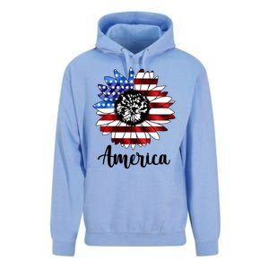 America Sunflower Flag 4th July Unisex Surf Hoodie