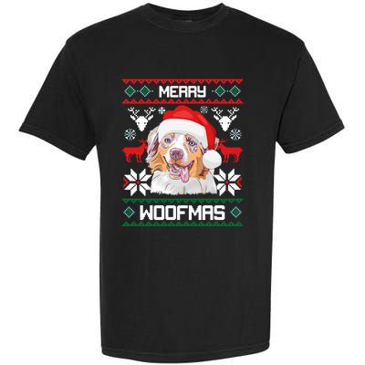 Australian Shepherd Gift For Merry Christmas Woofmas Clothes Cool Gift Garment-Dyed Heavyweight T-Shirt