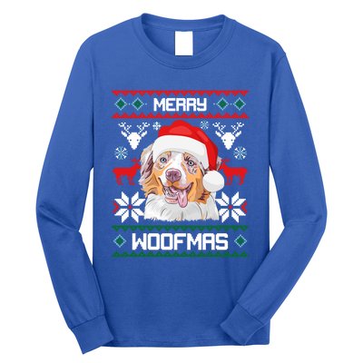 Australian Shepherd Gift For Merry Christmas Woofmas Clothes Cool Gift Long Sleeve Shirt