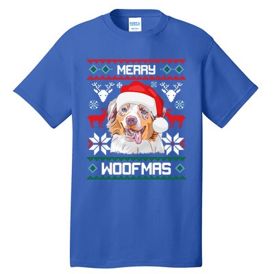 Australian Shepherd Gift For Merry Christmas Woofmas Clothes Cool Gift Tall T-Shirt