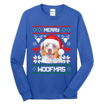 Australian Shepherd Gift For Merry Christmas Woofmas Clothes Cool Gift Tall Long Sleeve T-Shirt