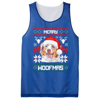 Australian Shepherd Gift For Merry Christmas Woofmas Clothes Cool Gift Mesh Reversible Basketball Jersey Tank