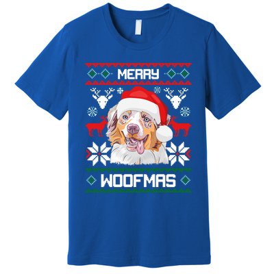 Australian Shepherd Gift For Merry Christmas Woofmas Clothes Cool Gift Premium T-Shirt