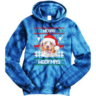 Australian Shepherd Gift For Merry Christmas Woofmas Clothes Cool Gift Tie Dye Hoodie