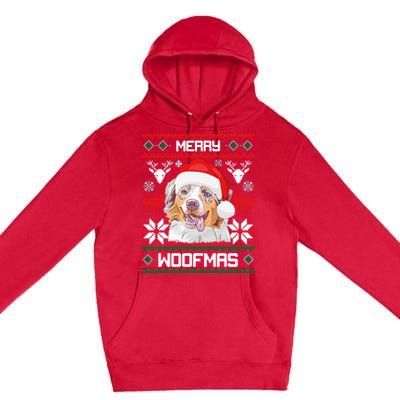 Australian Shepherd Gift For Merry Christmas Woofmas Clothes Cool Gift Premium Pullover Hoodie