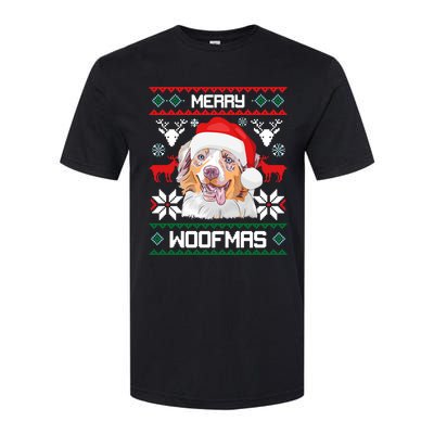 Australian Shepherd Gift For Merry Christmas Woofmas Clothes Cool Gift Softstyle CVC T-Shirt