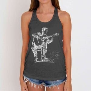 Anders Segovia Guitarist Classical Guitar Musicians Women's Knotted Racerback Tank