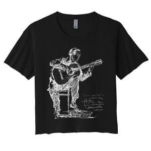 Anders Segovia Guitarist Classical Guitar Musicians Women's Crop Top Tee