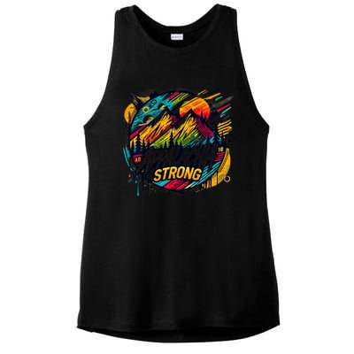 Appalachia Strong Graffiti Ladies PosiCharge Tri-Blend Wicking Tank