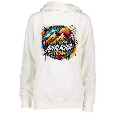 Appalachia Strong Graffiti Womens Funnel Neck Pullover Hood